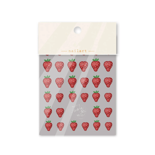 Strawberry Nail Stickers, Nail Decal Art, Strawberry Nail Decals, Cute Nail Stickers, Kawaii Nail Stickers, 5D Embossed - Miss Fairy Nails