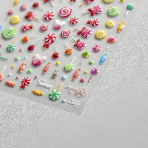 Jelly-Style Lollipop Nail Stickers, Donuts Nail Stickers,  Donuts Nail Decals, Kawaii Nail Decals, Sweet Nail Decals, DIY Nails - [Nail Stickers]