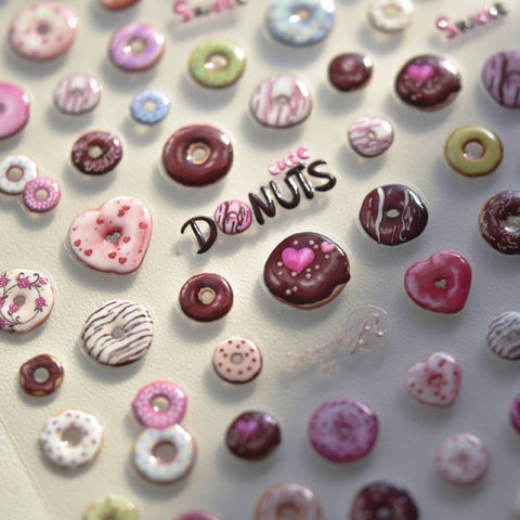Jelly-Style Lollipop Nail Stickers, Donuts Nail Stickers,  Donuts Nail Decals, Kawaii Nail Decals, Sweet Nail Decals, DIY Nails - [Nail Stickers]