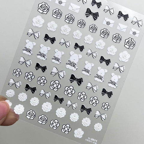 Flower Nail Stickers, Flower Stamp Nail Stickers, Dainty Flower Decals, Aesthetic Nail Decals, 5D Embossed, DIY Nails - Miss Fairy Nails