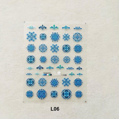blue bohe nail decal sticker