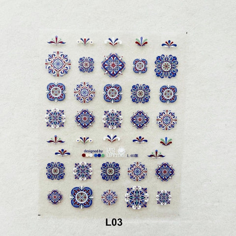 blue bohemia nail sticker