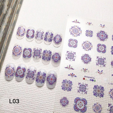 Boho Nail Stickers, Boho Nail Decals, Bohemia Nail Art, Nail Art Decal, 5D Embossed, DIY Nails, Bohemia - #nail stickers#