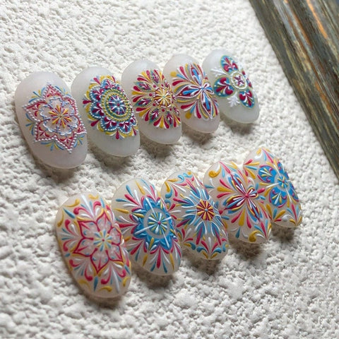 Boho Nail Stickers, Boho Nail Decals, Bohemia Nail Art,5D Embossed, Nail Art Decal, Bohemia, DIY Nails - #nail stickers#