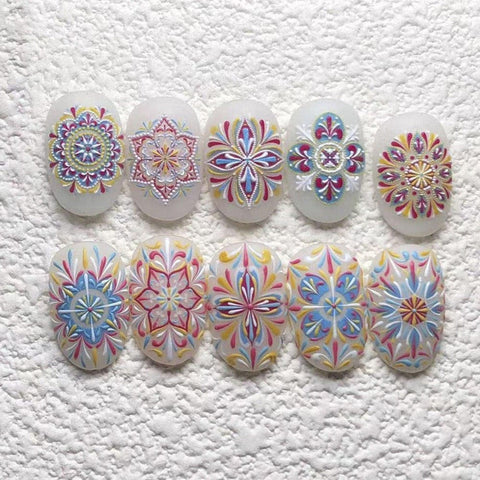 Boho Nail Stickers, Boho Nail Decals, Bohemia Nail Art,5D Embossed, Nail Art Decal, Bohemia, DIY Nails - #nail stickers#