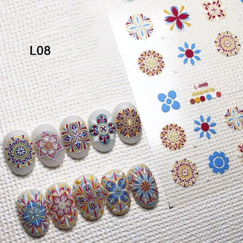 Boho Nail Stickers, Boho Nail Decals, Bohemia Nail Art,5D Embossed, Nail Art Decal, Bohemia, DIY Nails - #nail stickers#