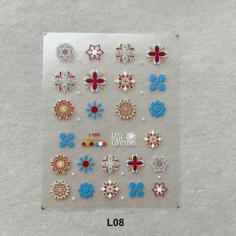Boho Nail Stickers, Boho Nail Decals, Bohemia Nail Art,5D Embossed, Nail Art Decal, Bohemia, DIY Nails - #nail stickers#