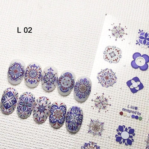 Boho Nail Stickers, Boho Nail Decals, Bohemia Nail Art,5D Embossed, Nail Art Decal, Bohemia, DIY Nails - #nail stickers#