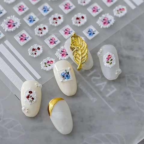 flower stamp nail stickers
