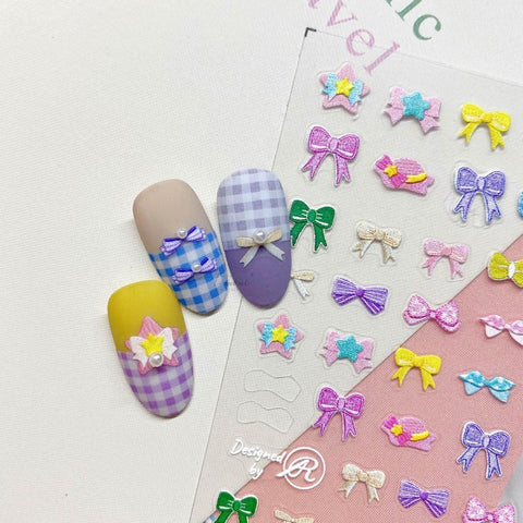 kawaii bowknot nail sticker