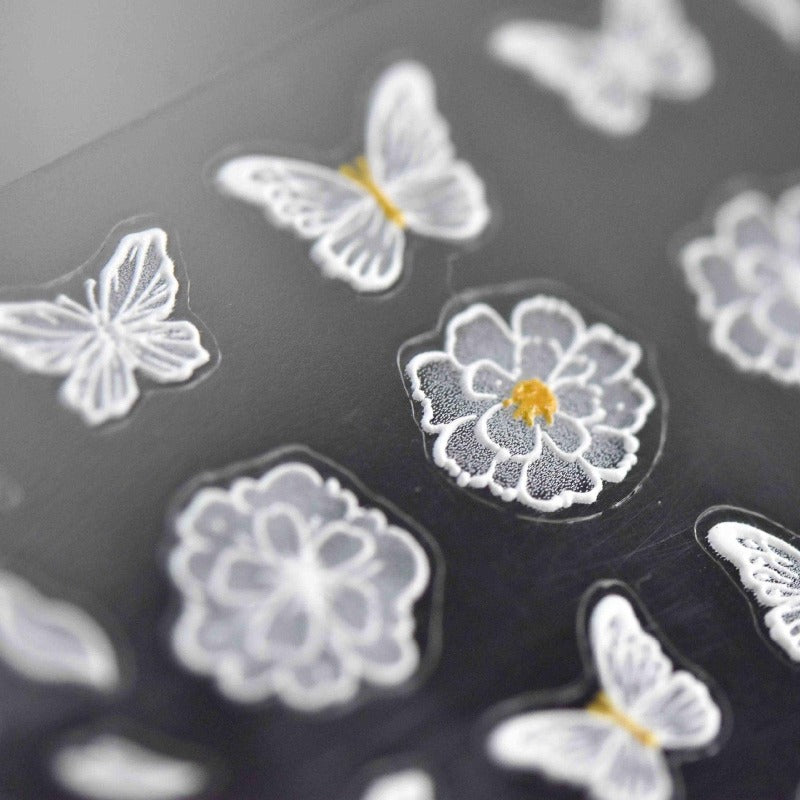 embossed butterfly nail decal