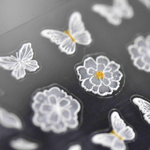 embossed butterfly nail decal