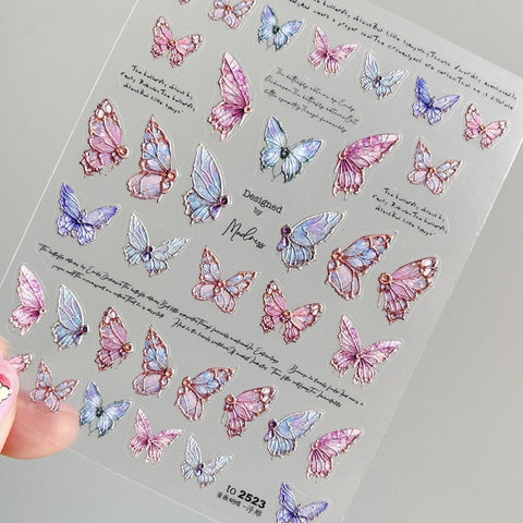 aesthetic butterfly nail stickers