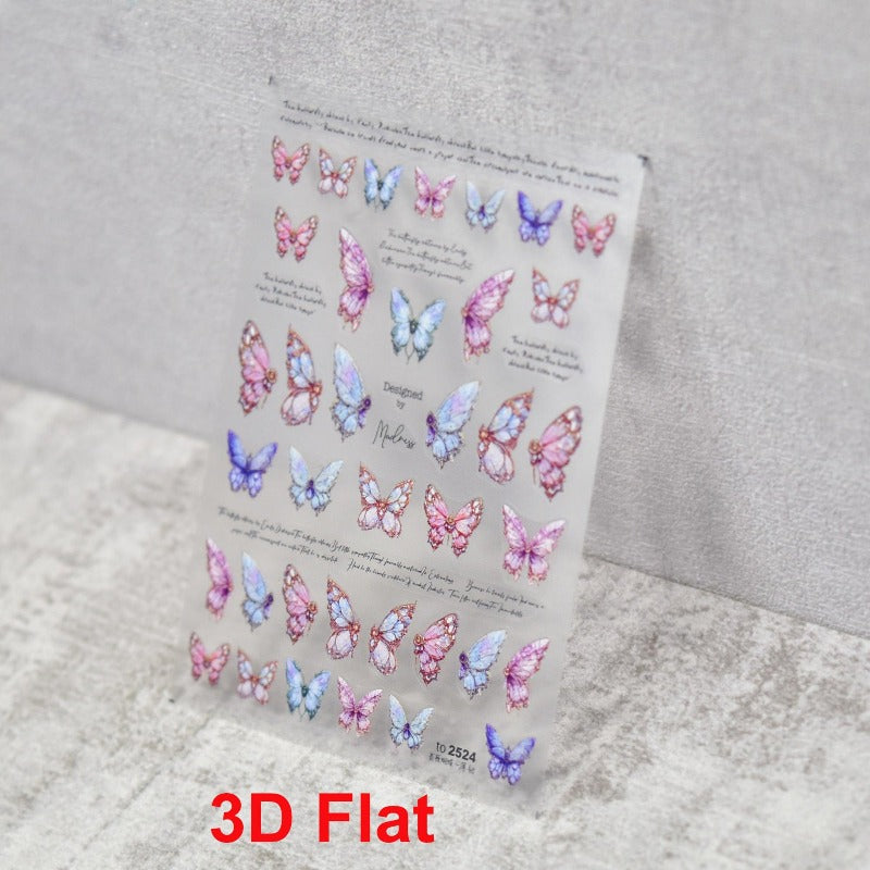 3d butterfly nail decal sticker