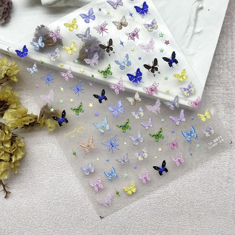 aesthetic butterfly nail stickers