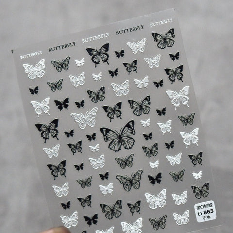 embossed butterfly nail art stickers