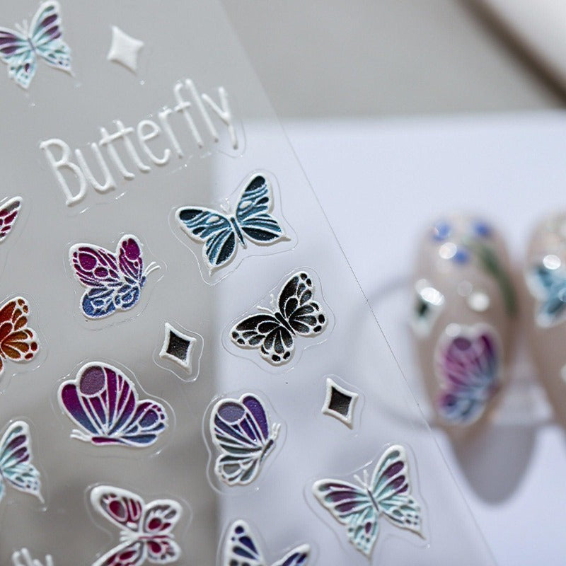 3d butterfly nail sticker