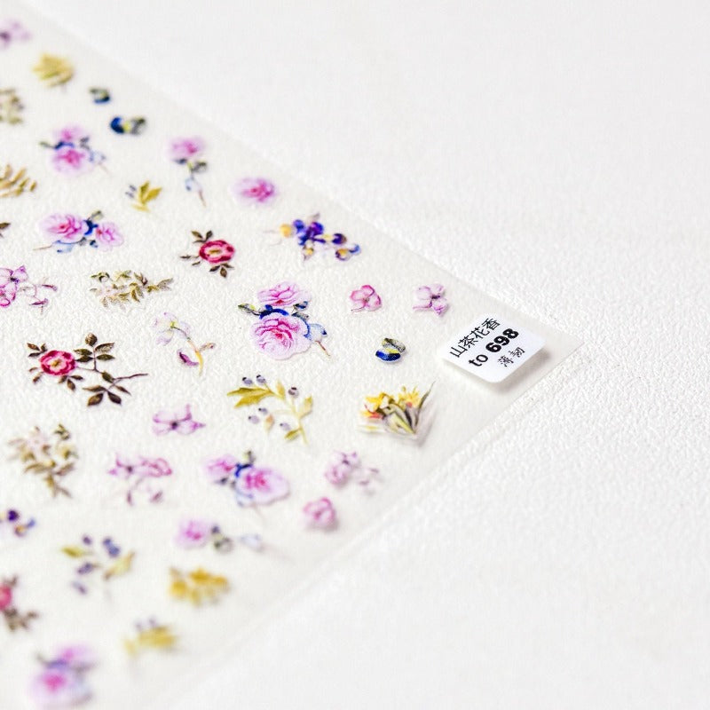 3d floral nail sticker