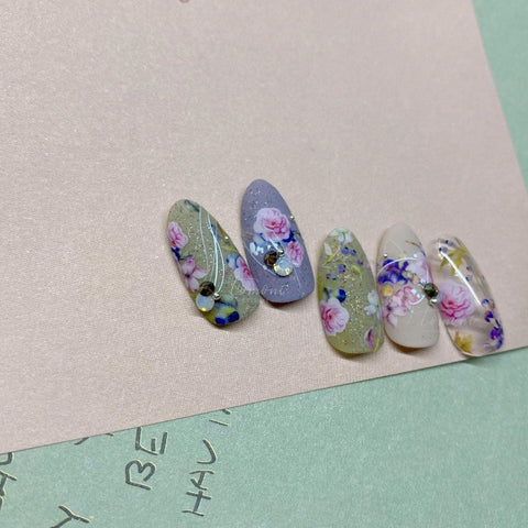 aesthetic flower nail sticker