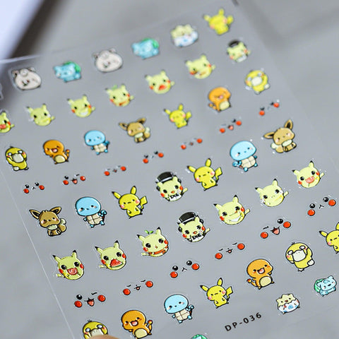 pokemon cartoon nail sticker