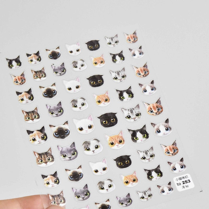 cat face nail stickers