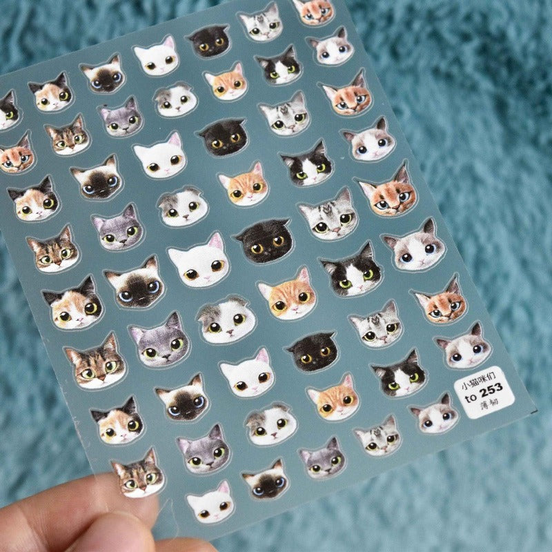 cat nail decal stickers
