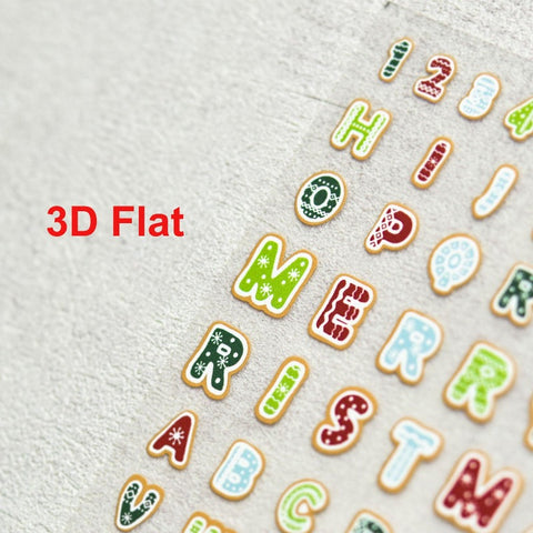 3d letters nail sticker