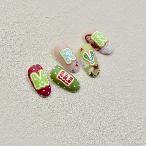 english letters nail design