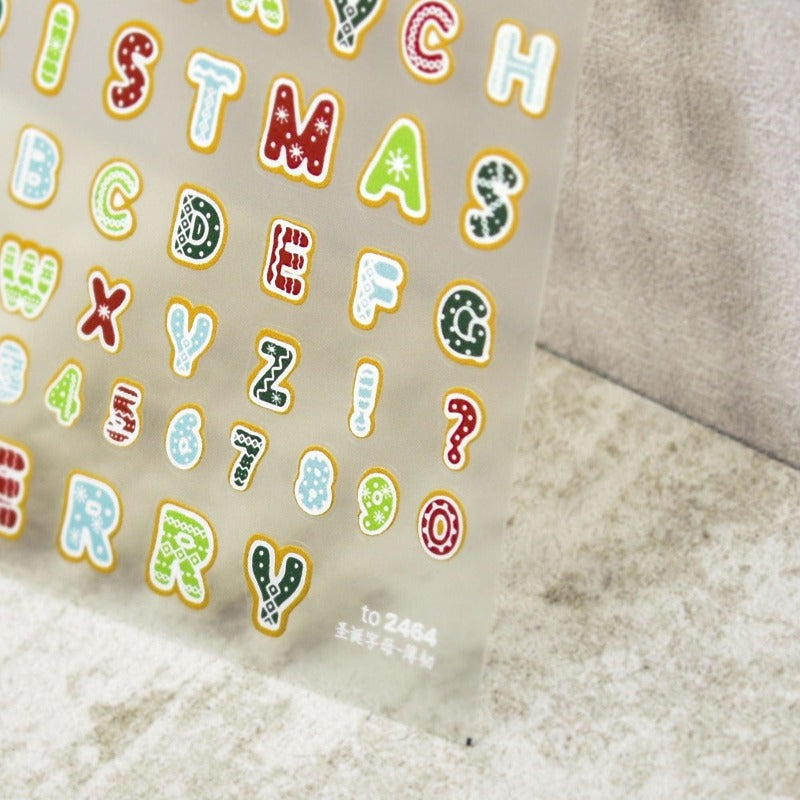 3d alphabet nail decal