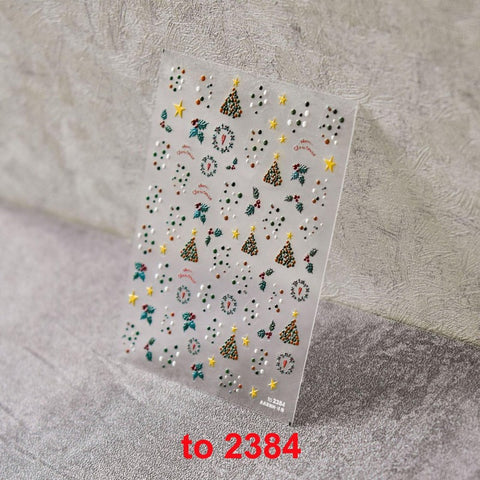 christmas tree nail decal sticker