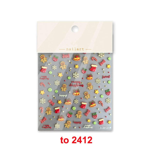 christmas ginger man nail sticker