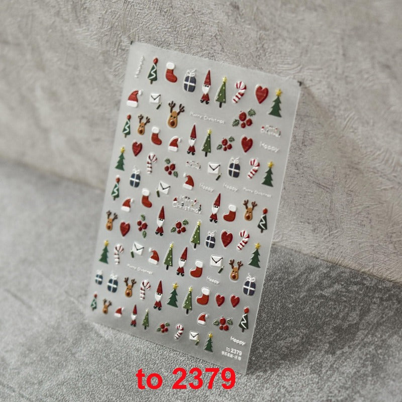christmas nail decal art