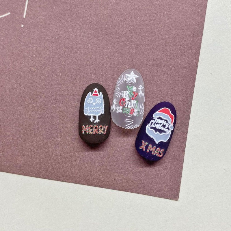 merry christmas nail inspo