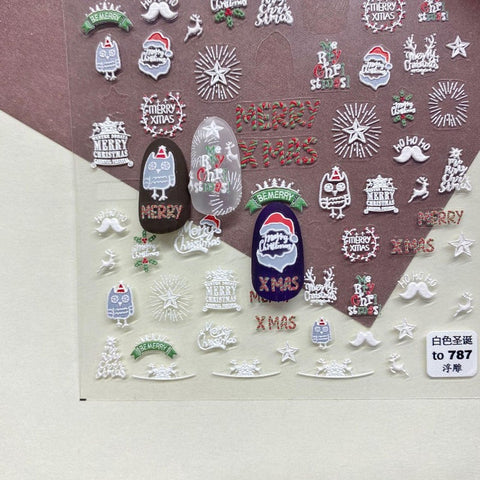 white christmas nail sticker