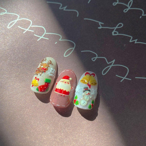santa claus nail design