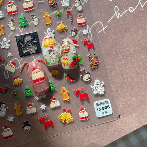 christmas nail decal design