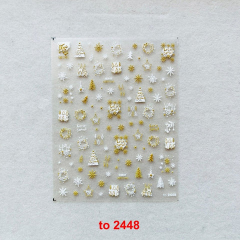 beige christmas nail sticker