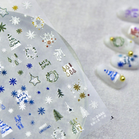 winter christmas nail sticker