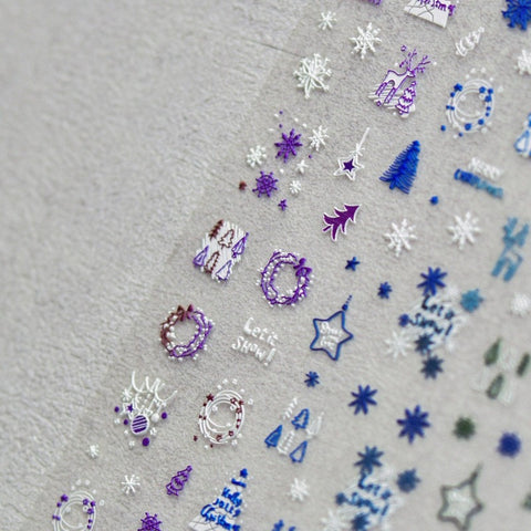 christmas snow nail sticker