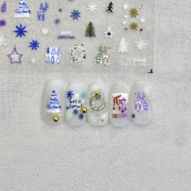 christmas tree nail sticker
