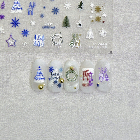 christmas tree nail sticker