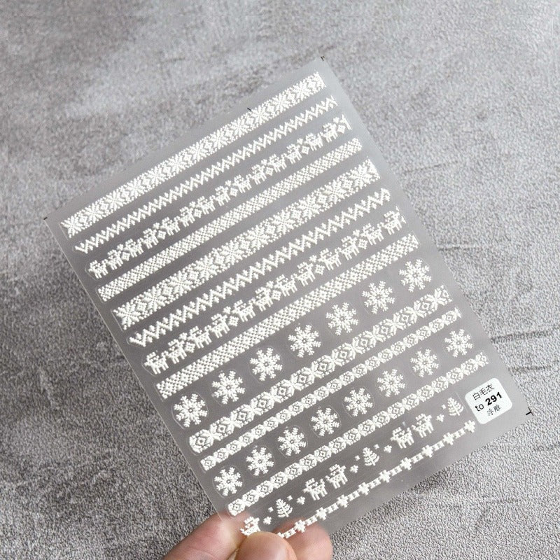 white christmas nail sticker