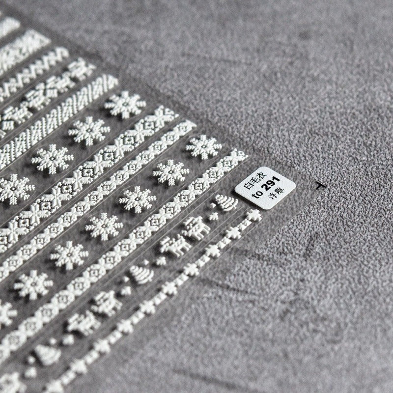 christmas white sweater nail sticker