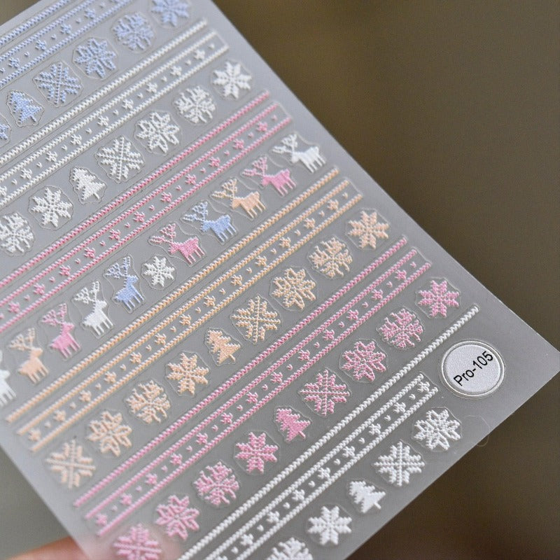 christmas deer nail sticker