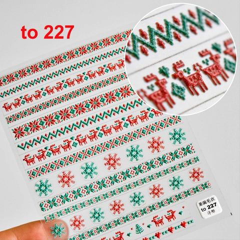 embossed christmas sweater nail decal