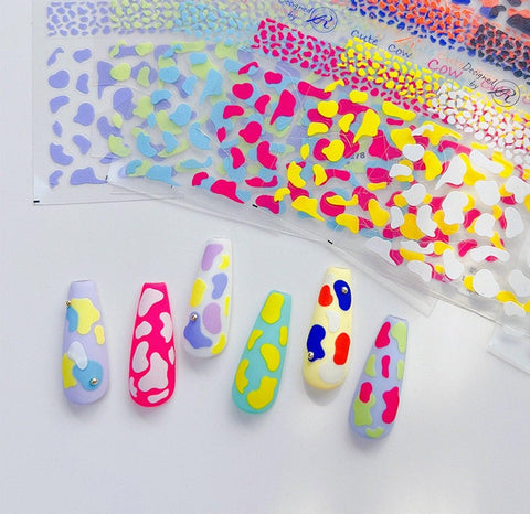 cow pring nail sticker
