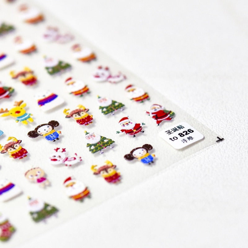kawaii christmas nail sticker