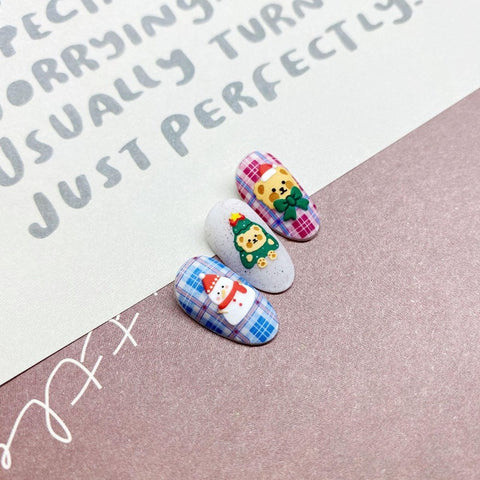 kawaii bear christmas nail sticker