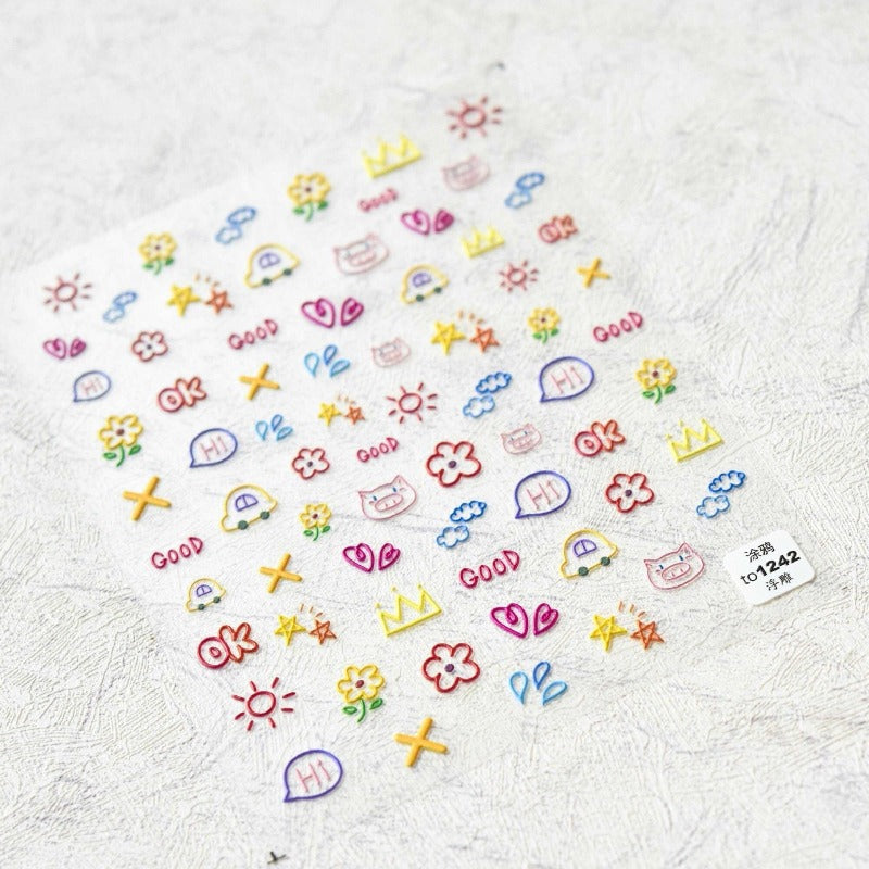 kawaii nail decal sticker
