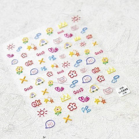 kawaii nail decal sticker